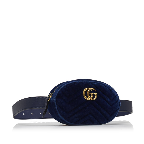 Pre-Loved Gucci GG Marmont Velvet Matelasse Belt Bag - Picture 2 of 10